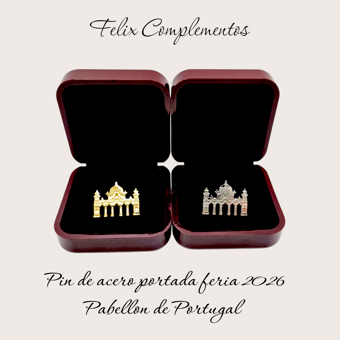 Pin Feria 2026 Pabellon de Portugal Acero inoxidable