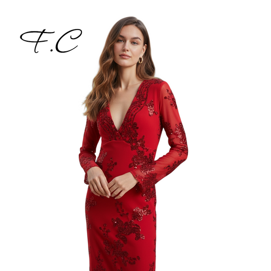 Vestido rojo de lentejuelas