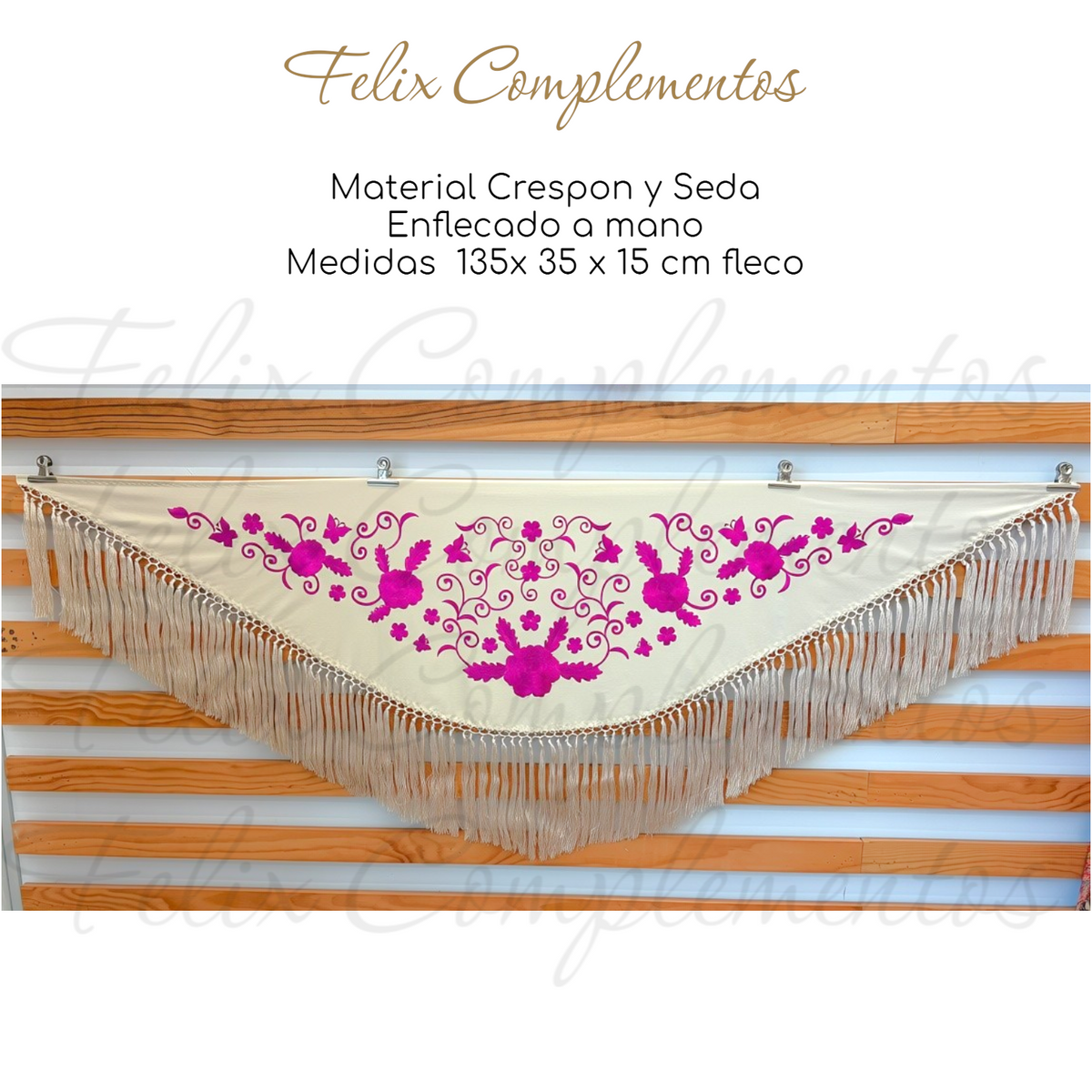 Manton Bicolor Beige y Buganvilla