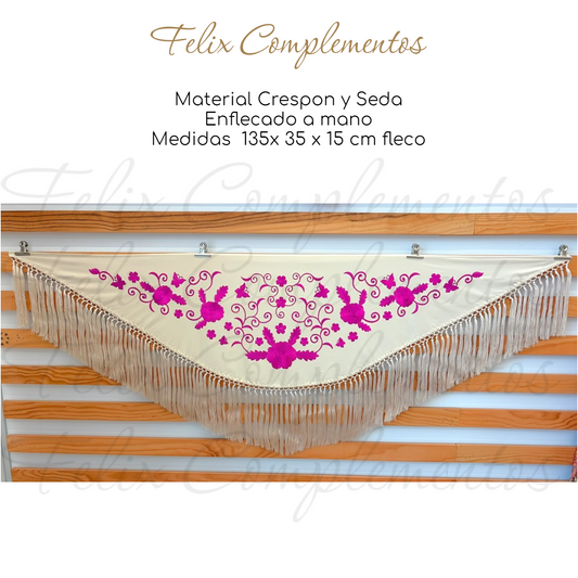 Manton Bicolor Beige y Buganvilla