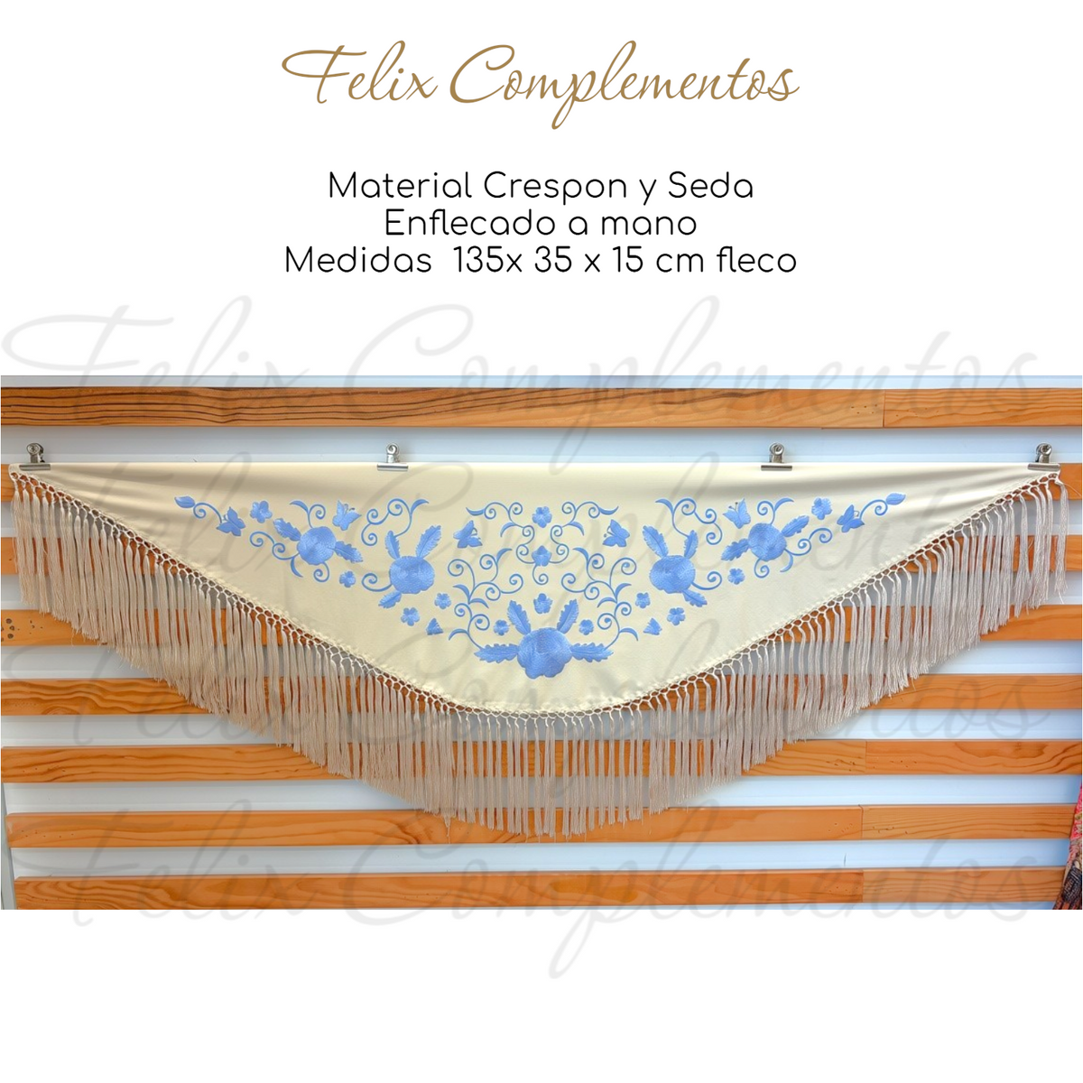 Manton Bicolor Beige y Azul Bebe