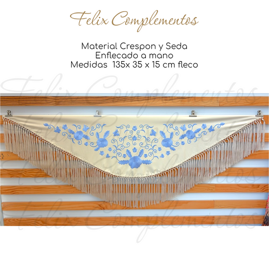 Manton Bicolor Beige y Azul Bebe