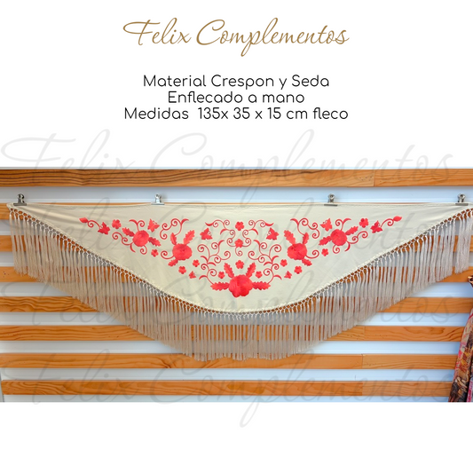 Manton Bicolor Beige y Coral