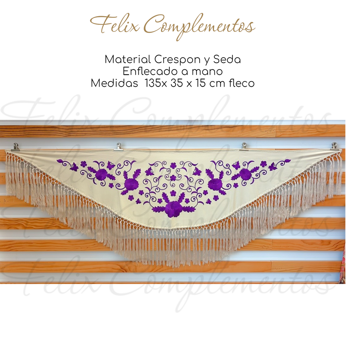 Manton Bicolor Beige y Morado