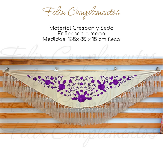 Manton Bicolor Beige y Morado
