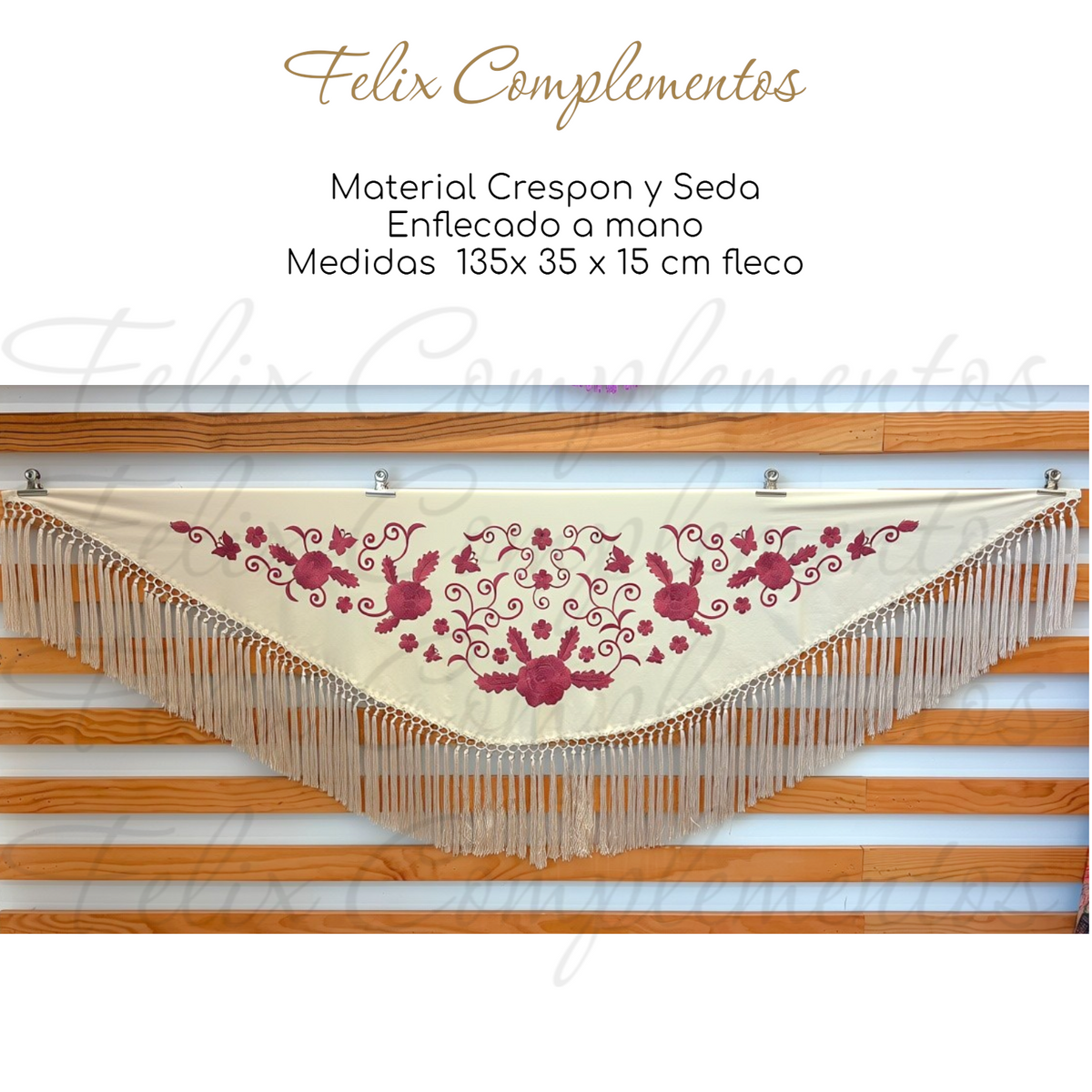 Manton Bicolor Beige y Rosa Ponche