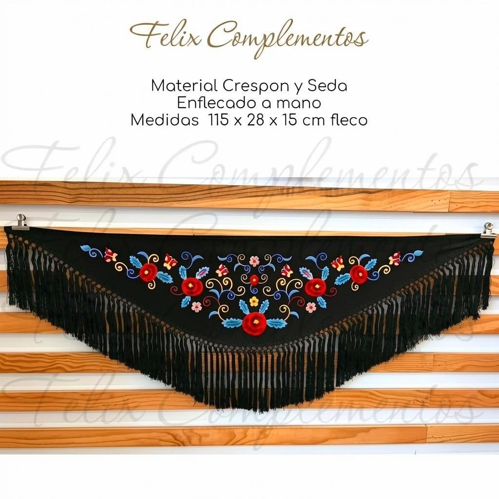 Manton Niña Ros Coeli Negro