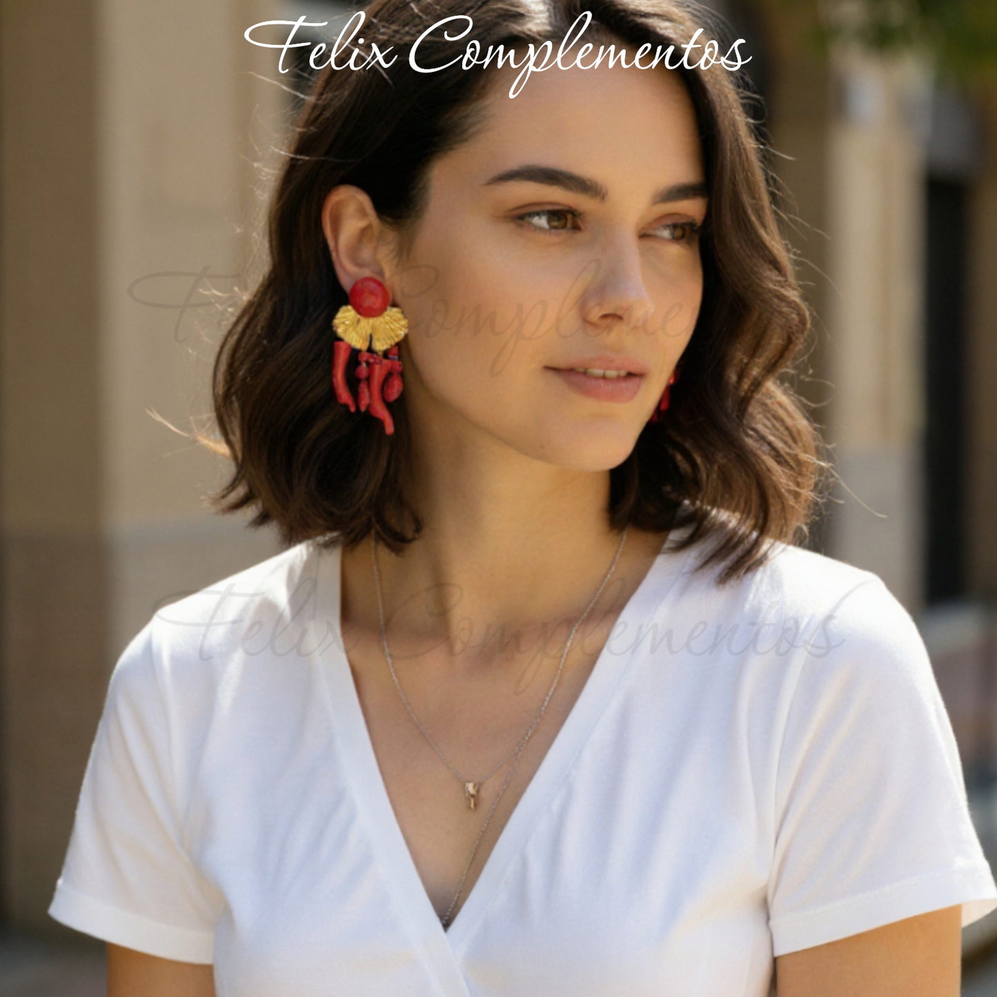 Pendiente Coral Romina