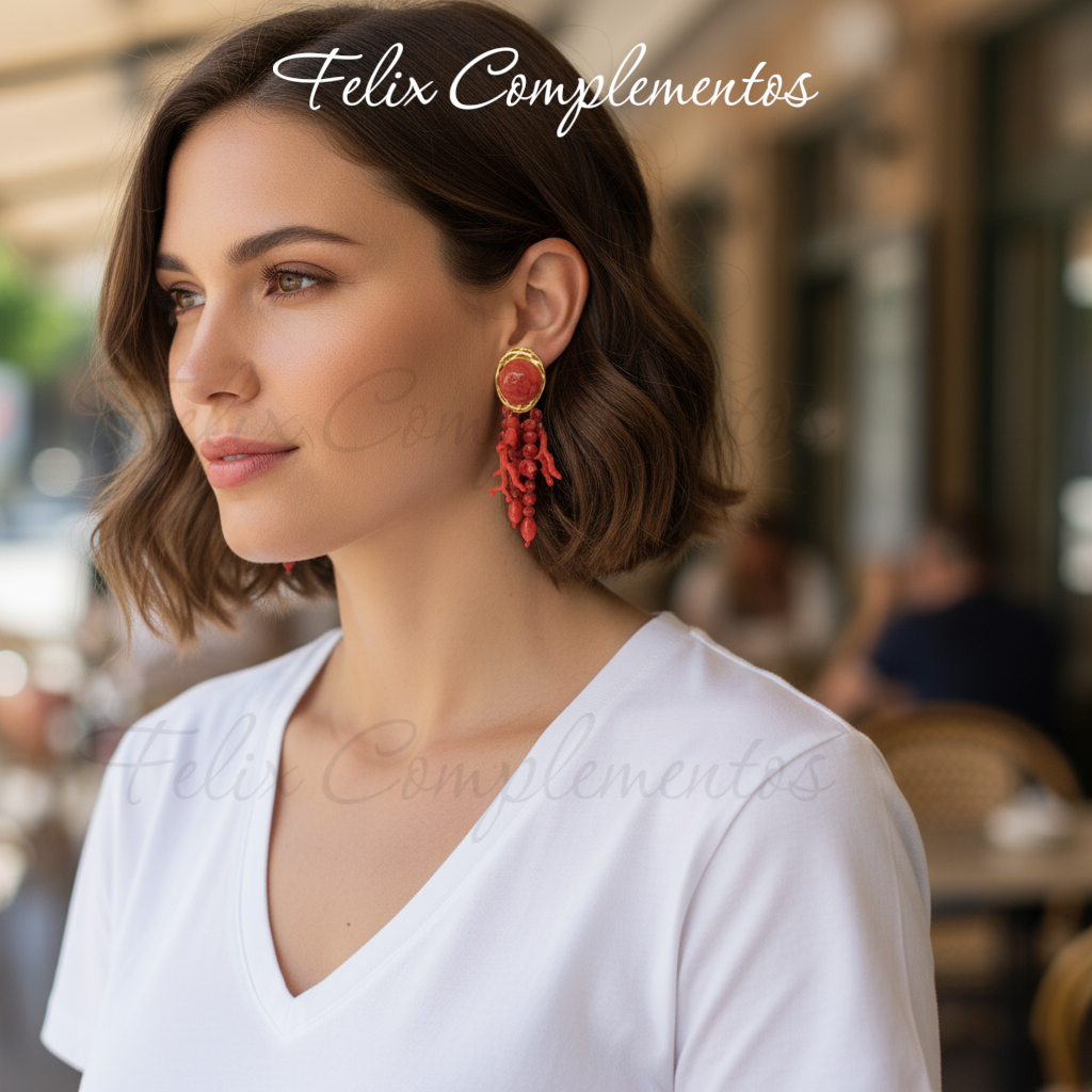 Pendiente Coral Renata