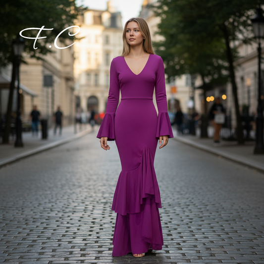 Vestido flamenca buganvilla liso