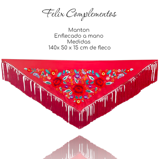 Manton tres Rosas Rojo