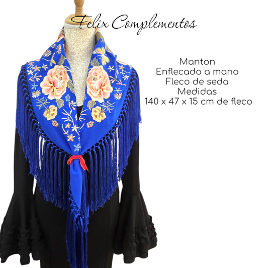Manton Amanecer Azul (Fleco Corto)