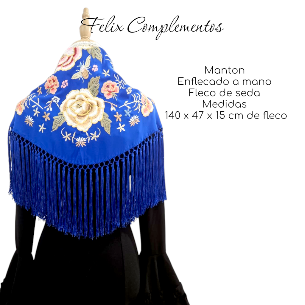 Manton Amanecer Azul (Fleco Corto)
