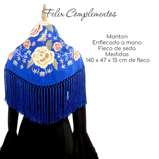 Manton Amanecer Azul (Fleco Corto)