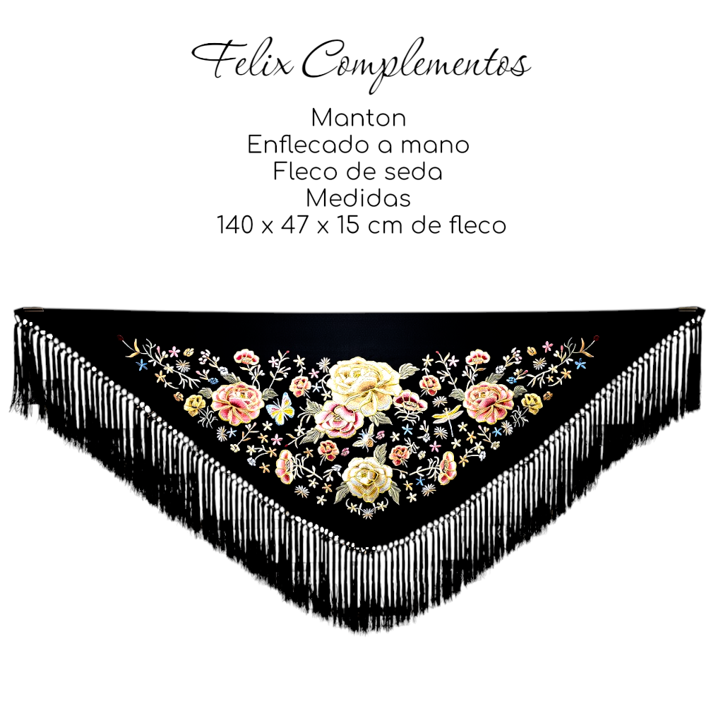 Manton Amanecer Negro (Fleco Corto)