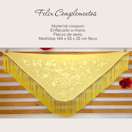 Manton Flor grande Amarillo con Amarillo