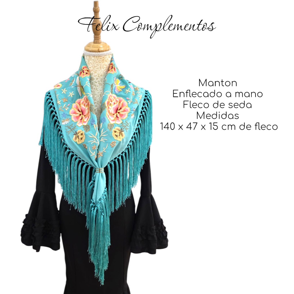 Manton Amanecer Celeste (Fleco Corto)