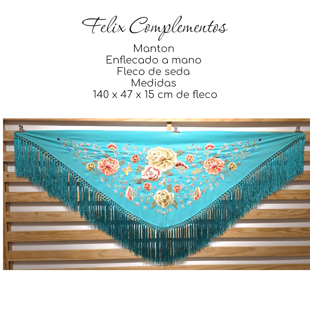 Manton Amanecer Celeste (Fleco Corto)