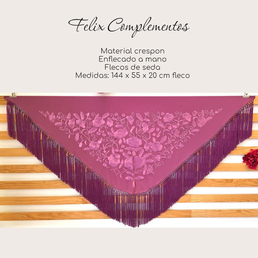Manton Flor grande Tinto Claro