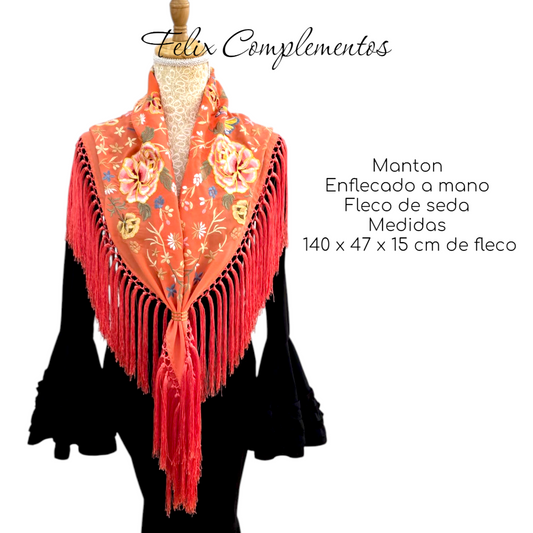 Manton Amanecer Coral (Fleco Corto)