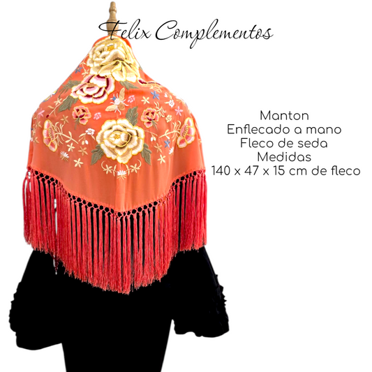 Manton Amanecer Coral (Fleco Corto)