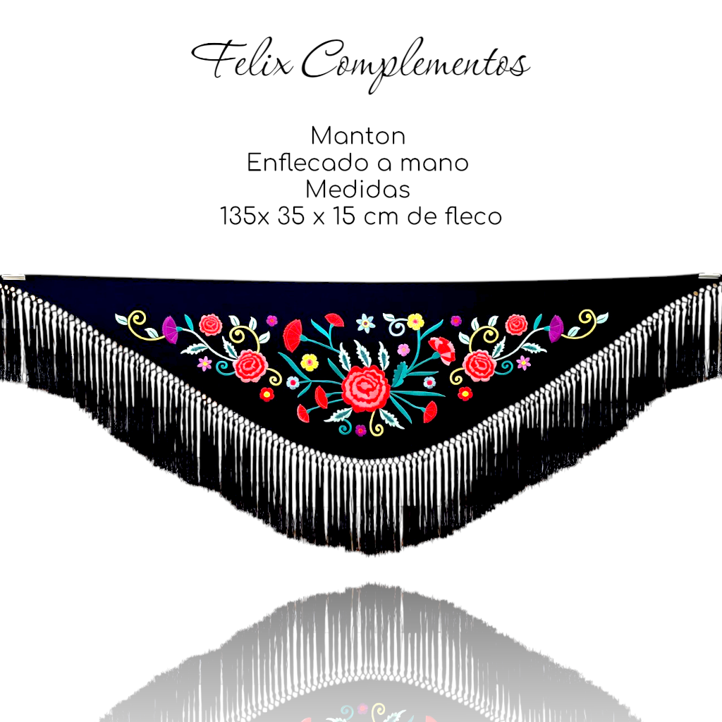 Manton Cadete Clavelito Negro