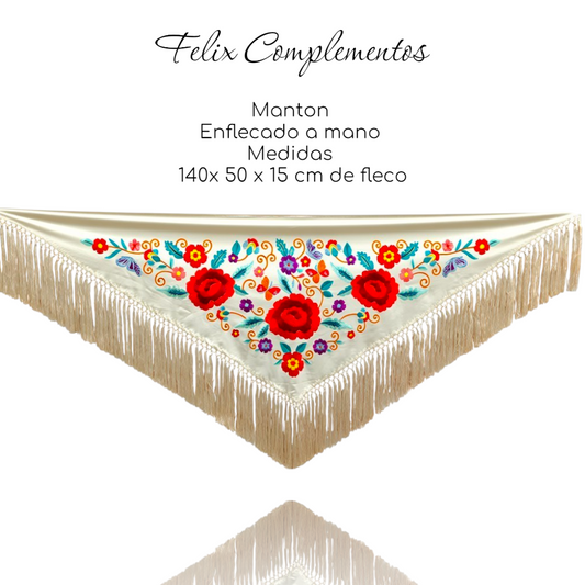 Manton tres Rosas Beige