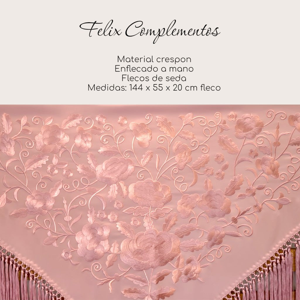 Manton Flor grande Rosa con Rosa