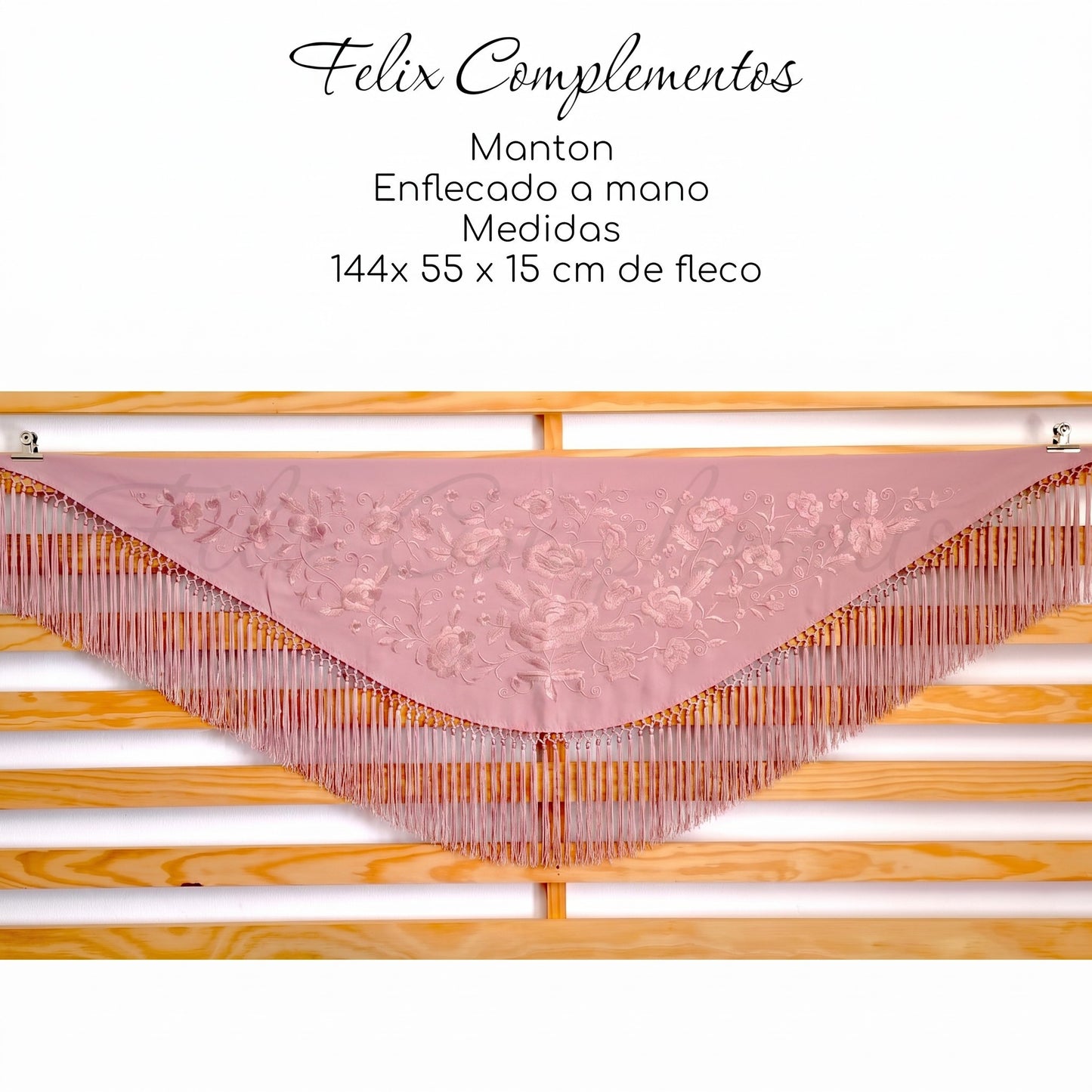 Manton Cadete Rosa Con Rosa