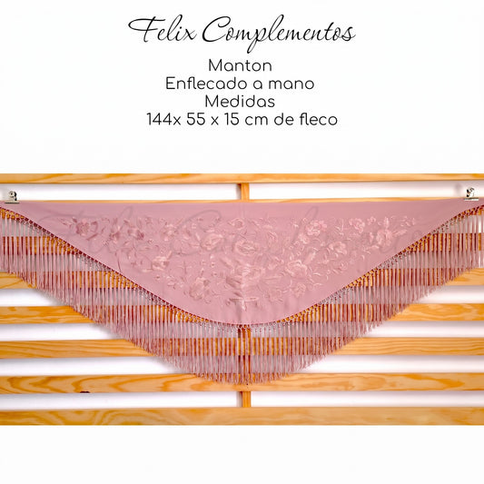 Manton Cadete Rosa Con Rosa