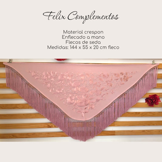 Manton Flor grande Rosa con Rosa