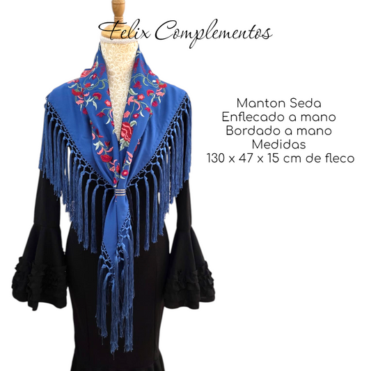 Manton Lienzo Azul Pavo