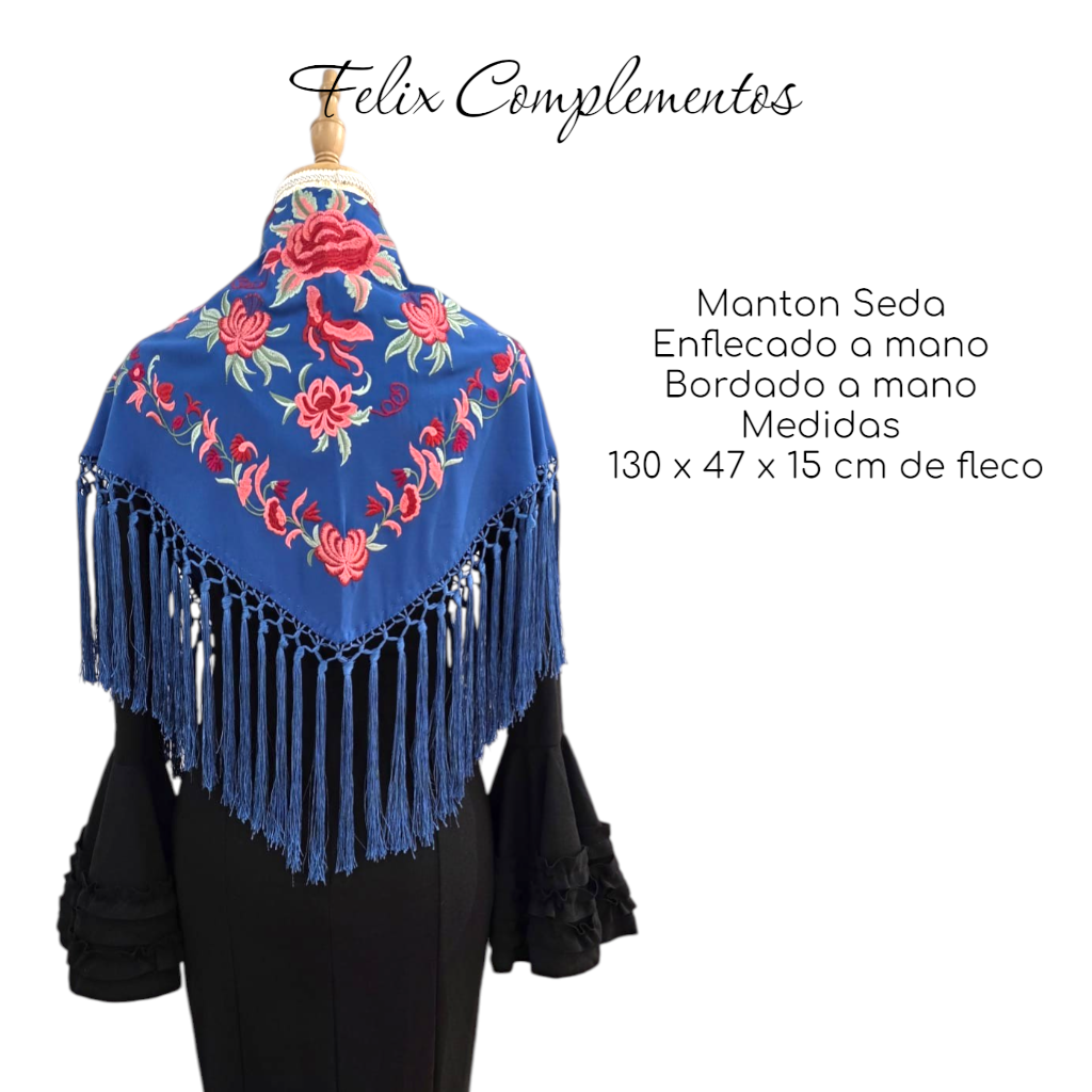 Manton Lienzo Azul Pavo