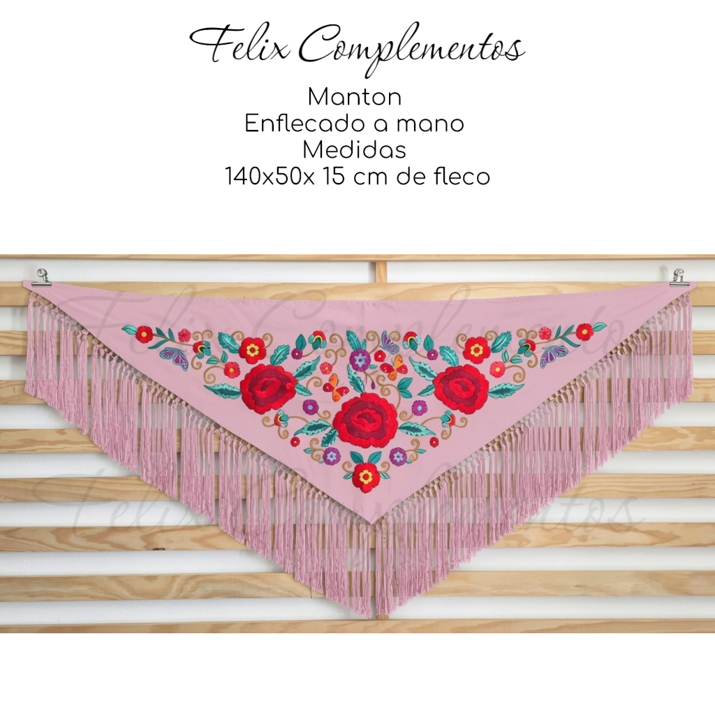 Manton tres Rosas Rosa