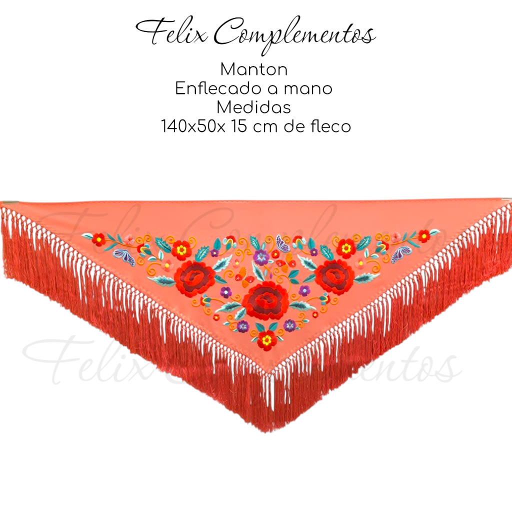Manton tres Rosas Coral