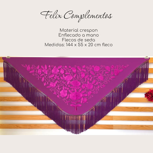 Manton Flor grande Morado Magenta