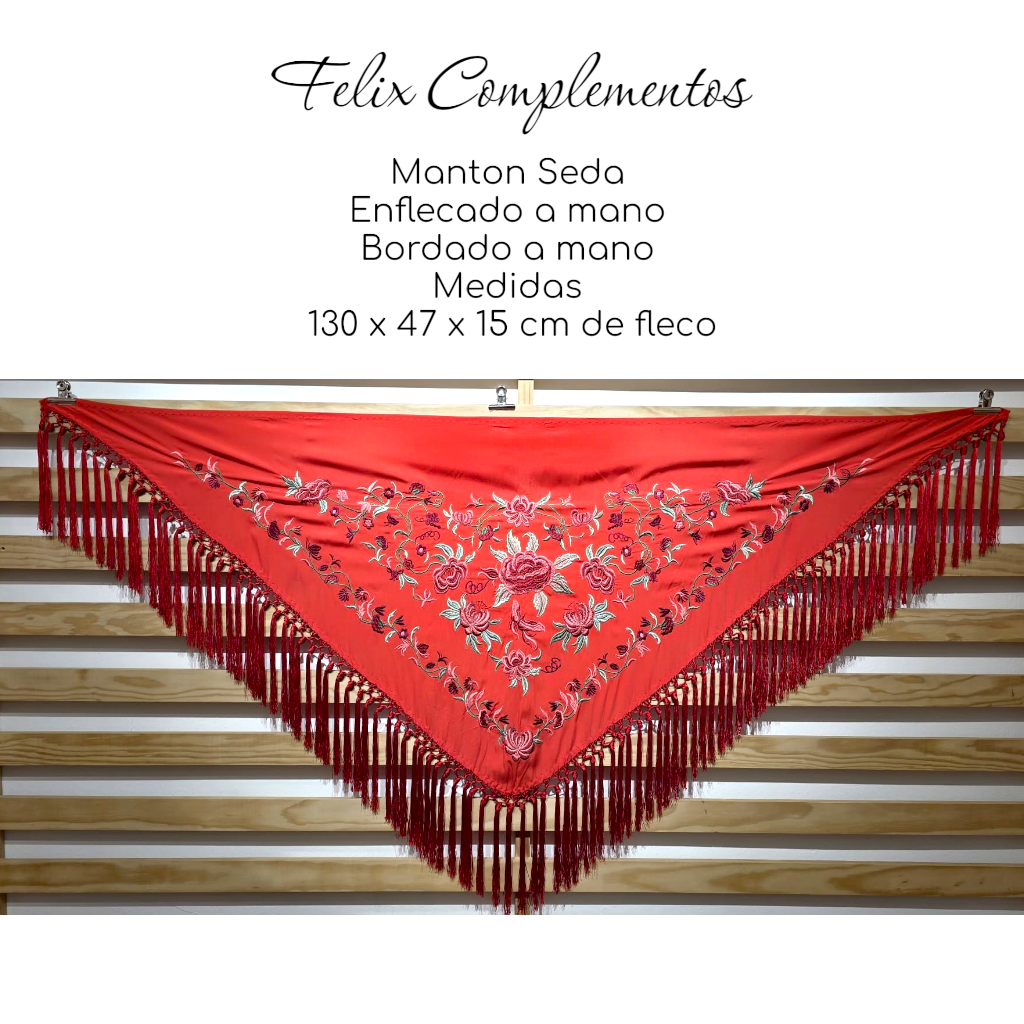 Manton Lienzo Rojo Coral