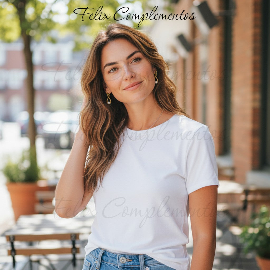 Pendiente Lazo de perla