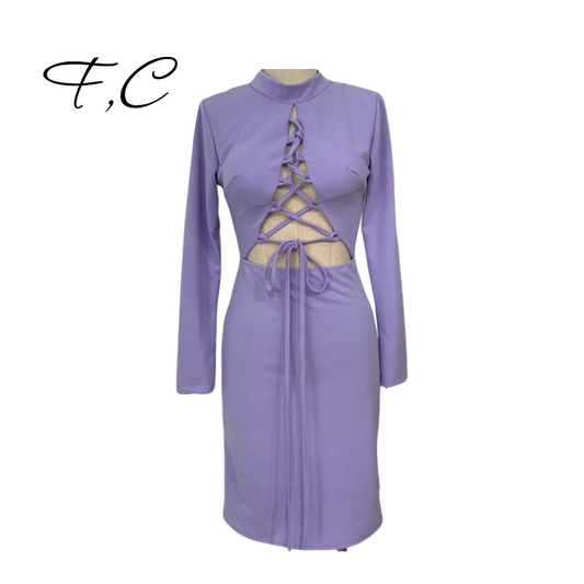 Vestido corto lila S, M , L