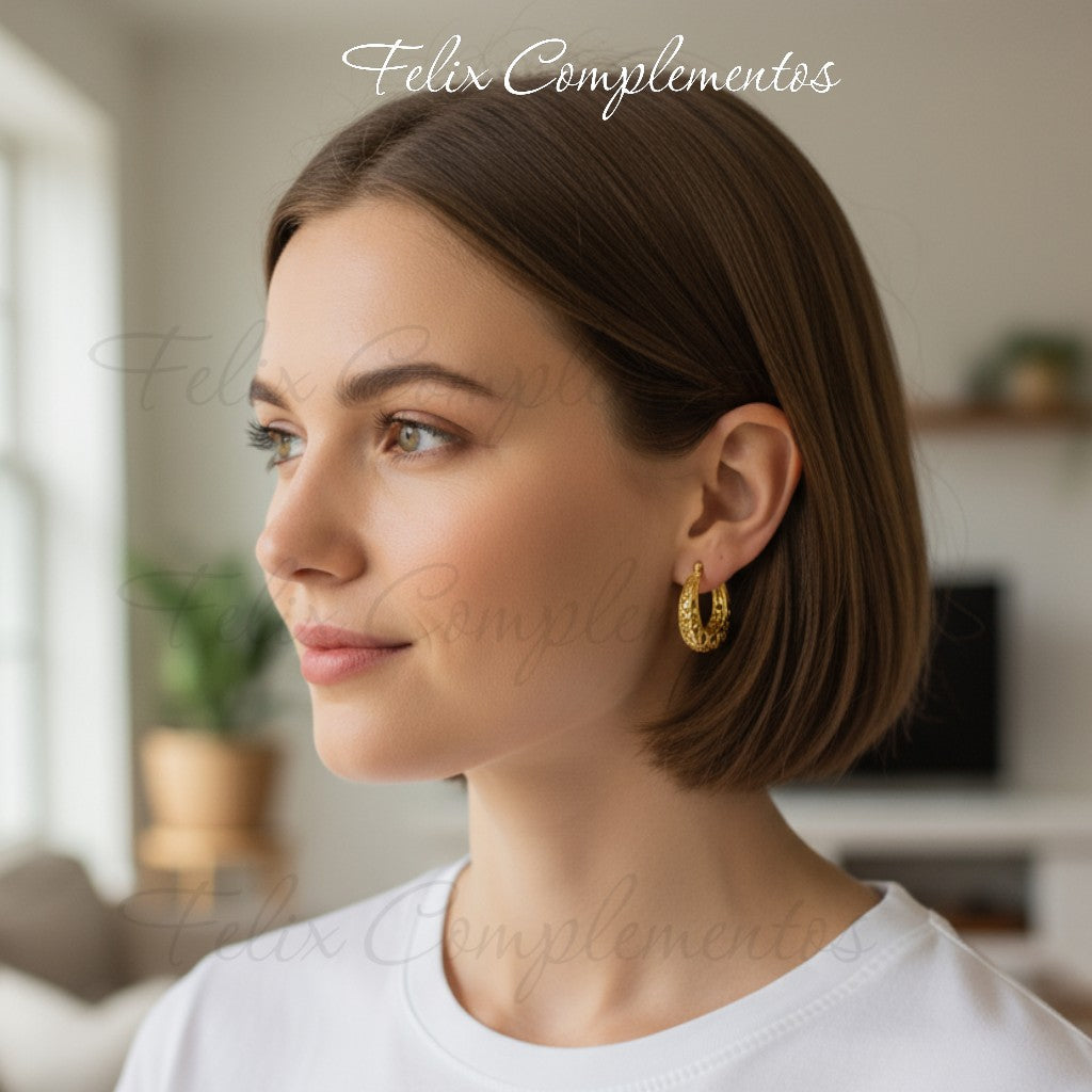 Pendiente filigrana Dorada