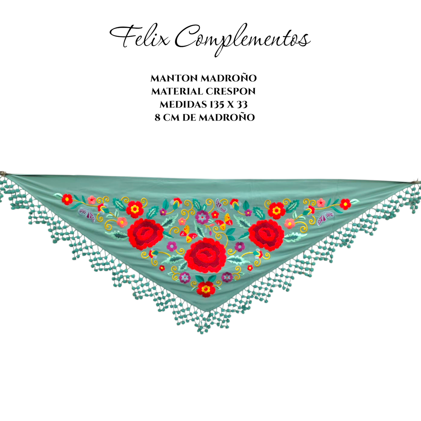Manton Madroño verde agua