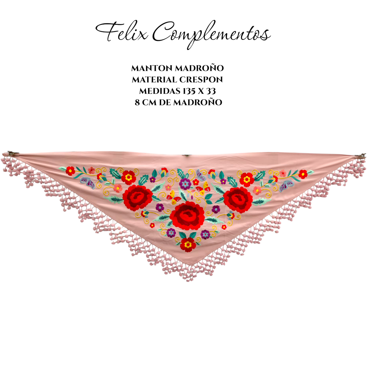 Large beige flower shawl