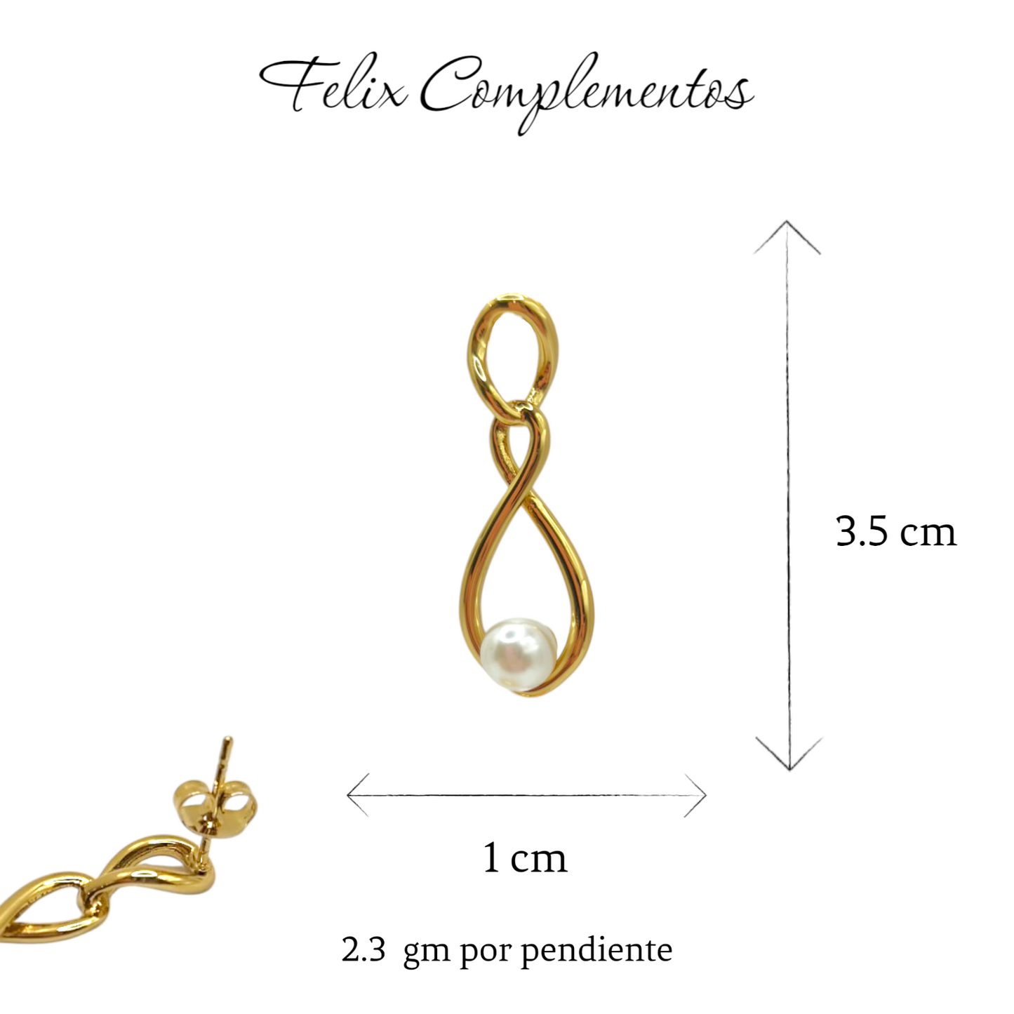Pendiente Lazo de perla