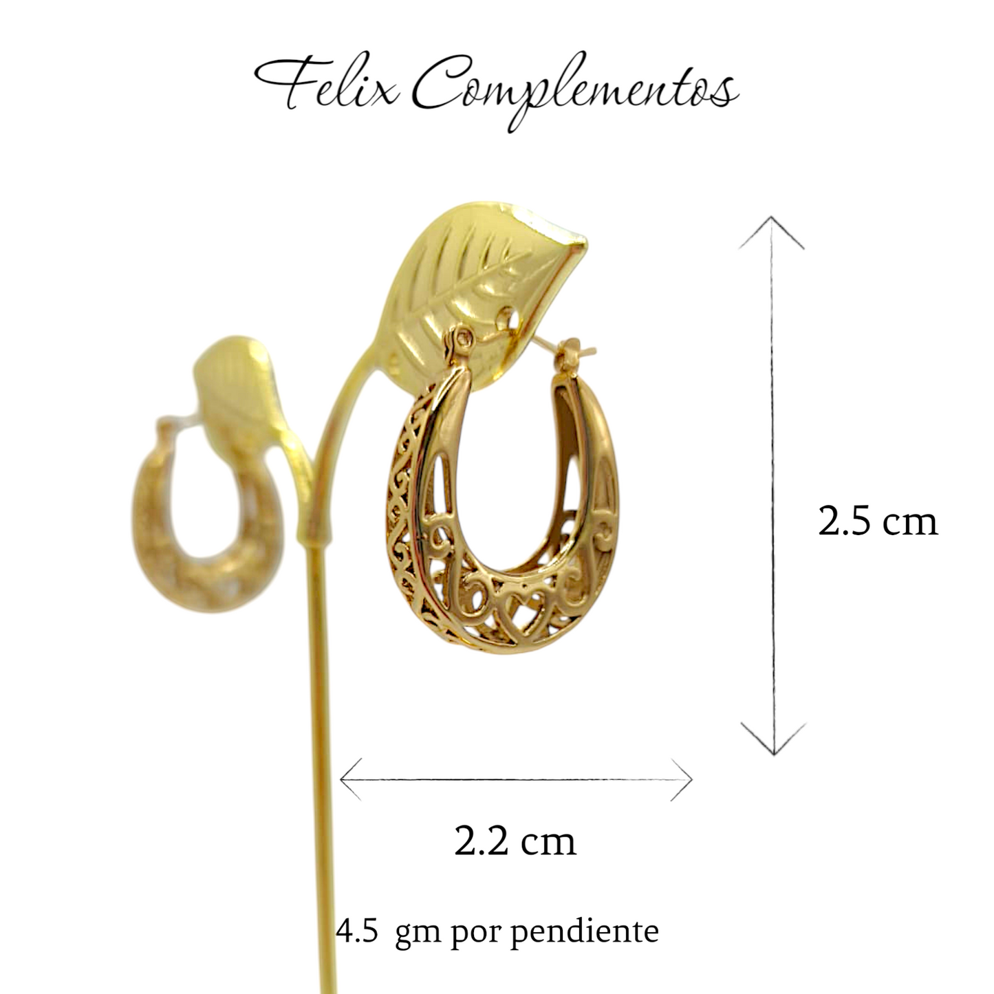 Pendiente filigrana Dorada