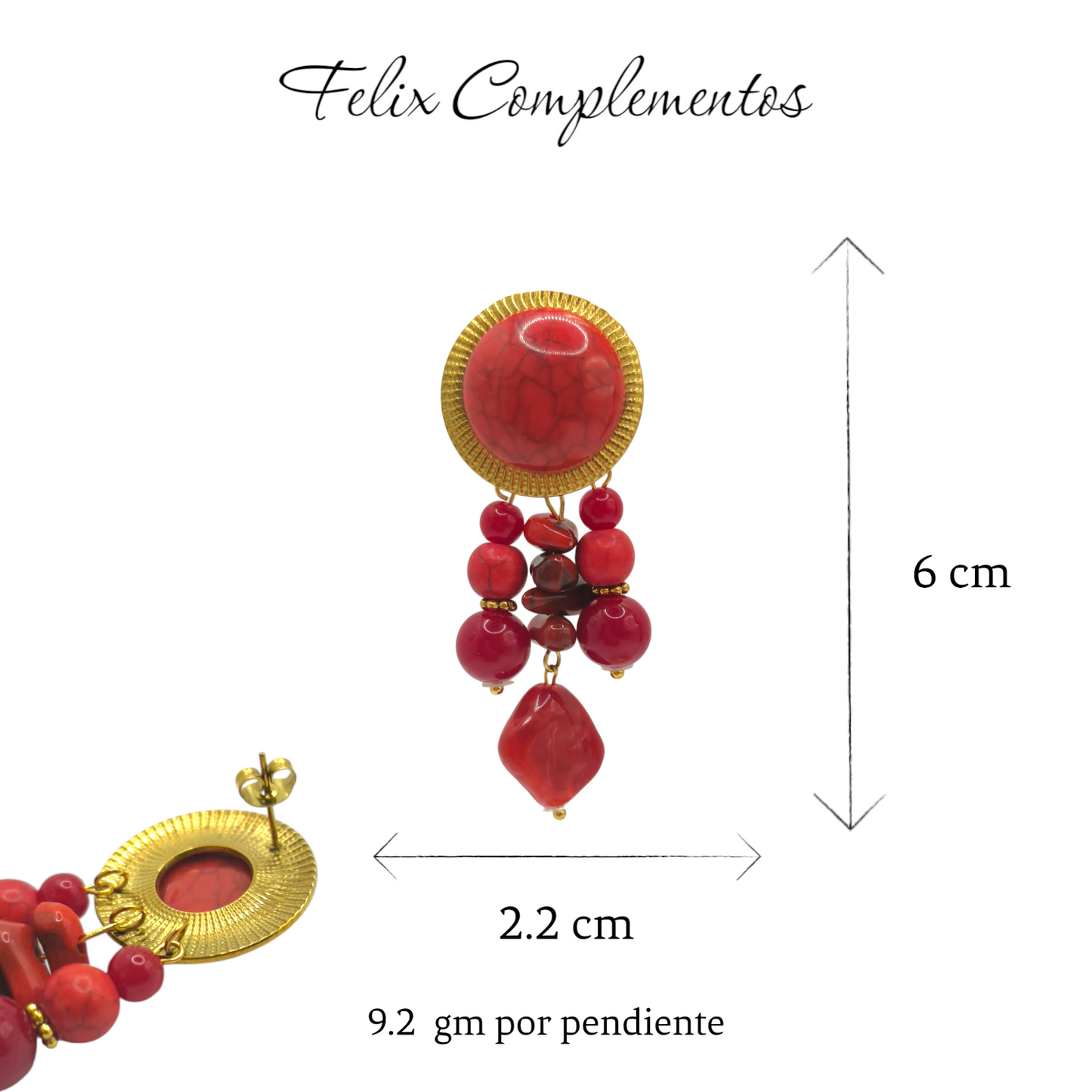 Pendiente Coral Rose