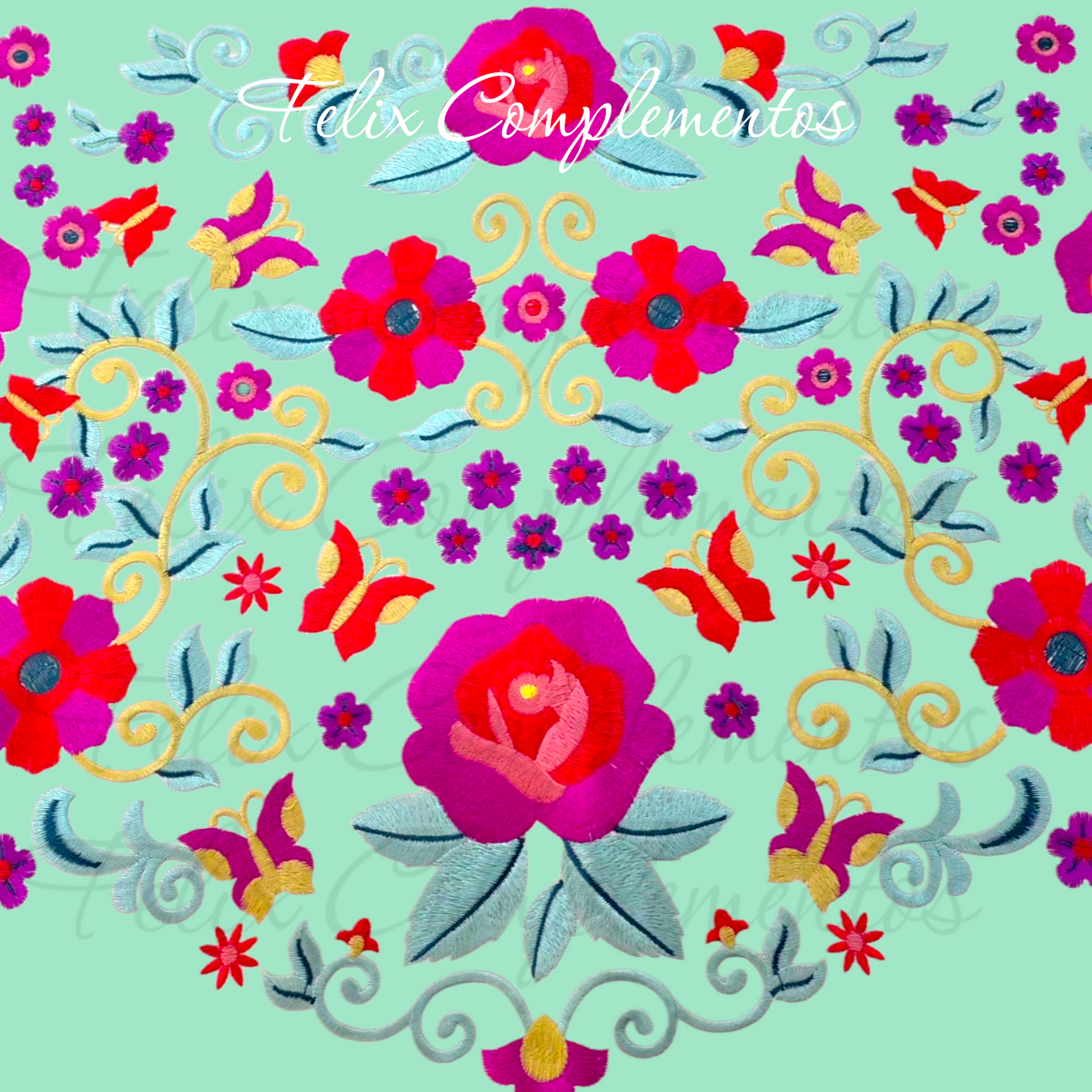 Manton flor pequeño Azul Tiffany