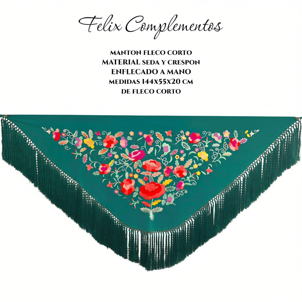Large beige flower shawl