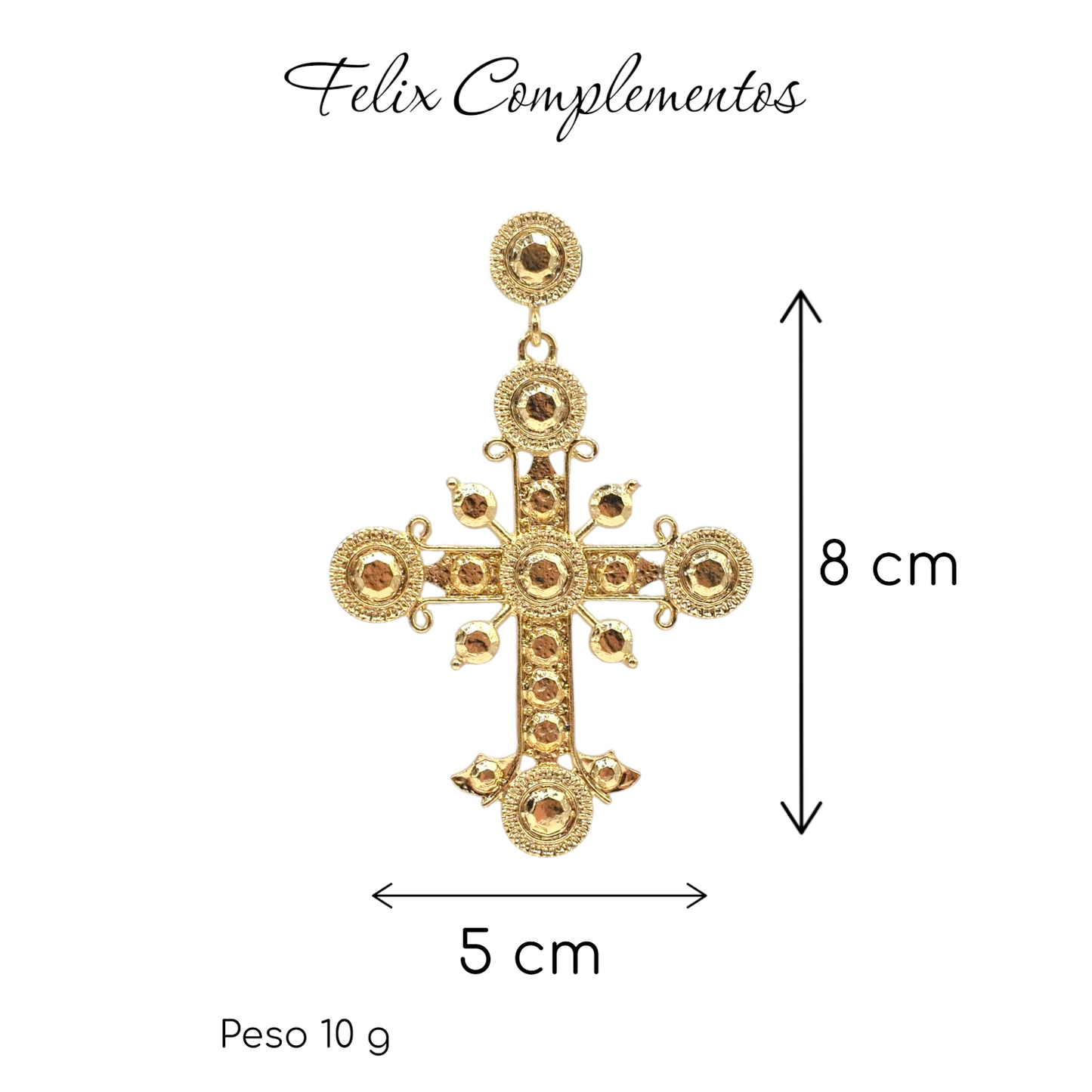 Pendiente Dorado Cruz