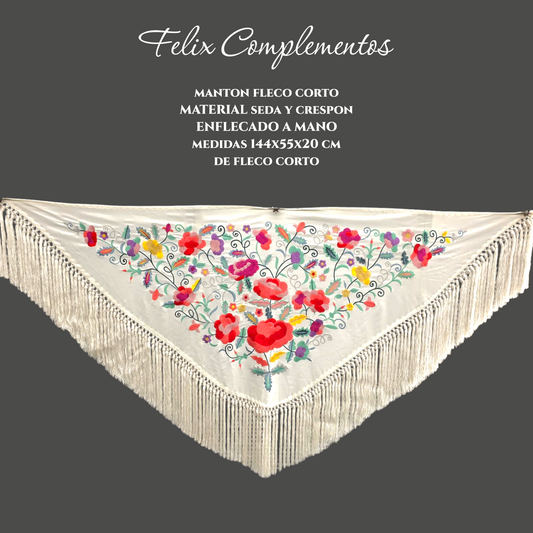Manton flor grande blanco