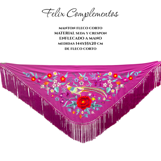 Large beige flower shawl